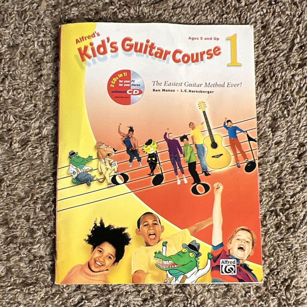 Alfred Kid's Guitar Course 1 Beginner Illustrated Workbook Book w/ CD English